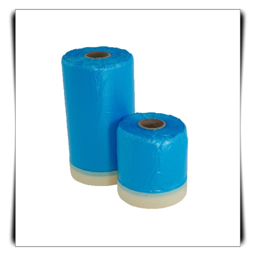 Krepp Klebeband + blaue Masking Abdeckfolie, 1100mm x 33m