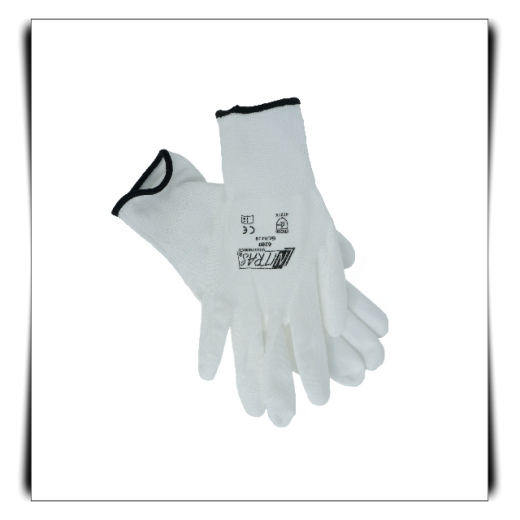 1 Paar Profi Nylon Arbeitshandschuhe, weiß, Größe: S
