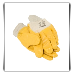 1 Paar Nitril Arbeitshandschuhe, gelb, Größe: S