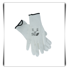 1 Paar Profi Nylon Arbeitshandschuhe, weiß, Größe: L